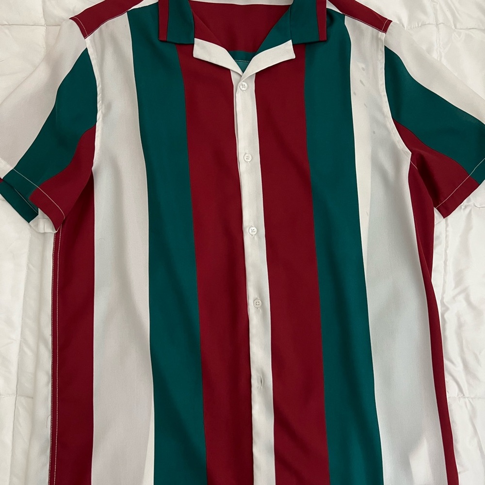 Striped Red and Green Men's Shirt